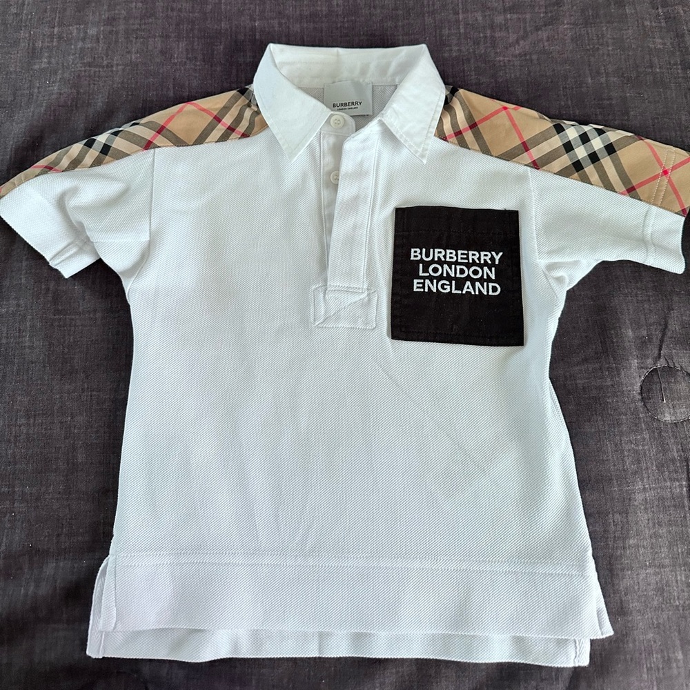 Little Boy Johnathan Vintage Check Logo Polo Shirt,